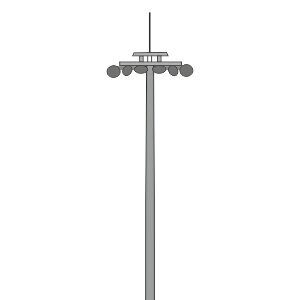 Мачта освещения граненая фланцевая с мобильной короной металлическая оцинкованная МГФ-16-М Uni Hauss
