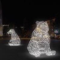 Светодиодная фигура "Медведь сидячий", статичное свечение, H-1м. х 0,7м. х0,75м.