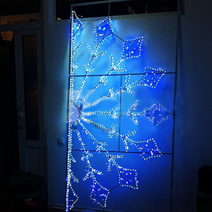 Новогодняя фигура из дюралайта "Половинка снежинки", Цвет Синий, 220В IP65 101х250см Уни Хаусс